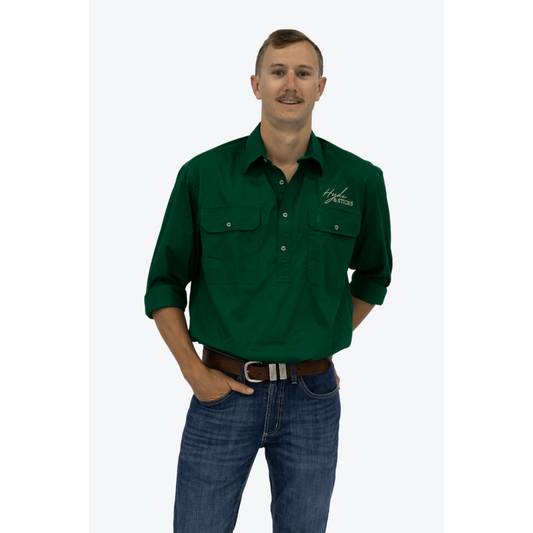 H&S 1/2 Button Work Shirt - Adult