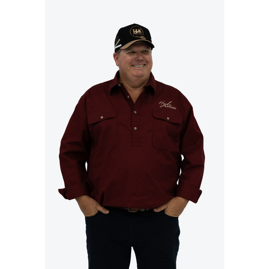 H&S 1/2 Button Work Shirt - Adult